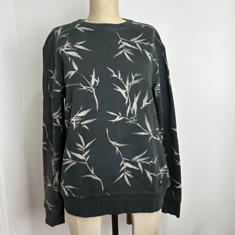 Vans Off the Wall (OTW) Sweatshirt Women's Small Bamboo Leaf Print 100% Cotton